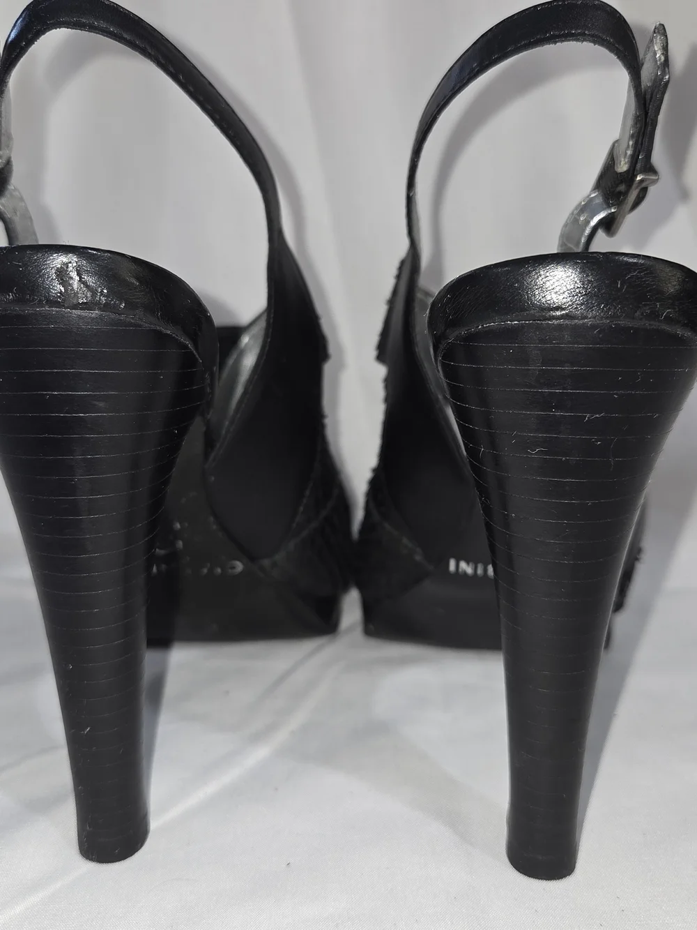 Gianni Bini Black Textured Slingback Heels - Picture 4 of 6